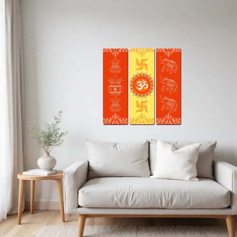 Om Swastik Traditional Wall Hanging for Home Entrance & Decor Hindu Spiritual Wall Art